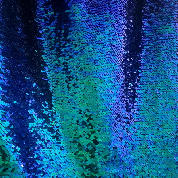 NWT Eric + Lani Sequin Green and Blue Skirt - Picture 3 of 7